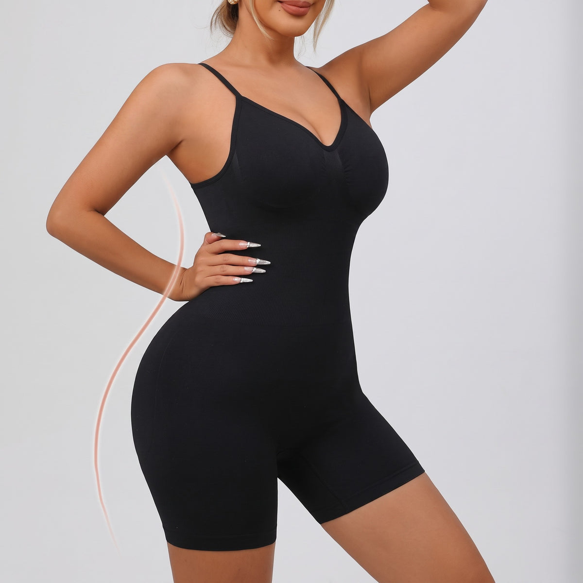 Body moldeador zafiropulse Ultra-Lift negro de tirantes con control suave y diseño de segunda piel para mujer